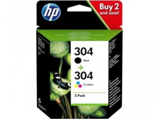 Multi pack! HP 304 1 x Sort 1 x Farve blækpatron 7.5ml - 3JB05AE - original