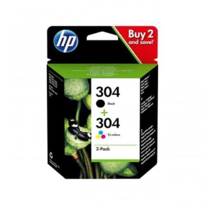 Multi pack! HP 304 1 x Sort 1 x Farve blækpatron 7.5ml - 3JB05AE - original