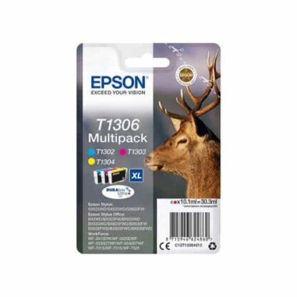 Tri-Pack! Epson T1306 BK-C-M-Y blækpatron 30