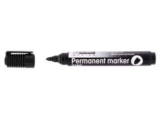 Permanent marker sort 12 stk. rund spids 1-3mm