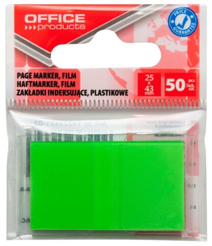 Register-Taben für Ablage OFFICE PRODUCTS, PP, 25x43 mm, 50 Stück, Polybeutel, grün 1 Stück