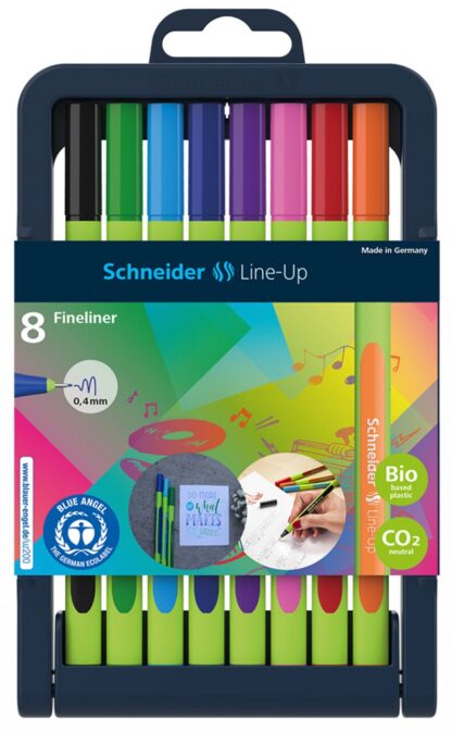 Fineliner-Set SCHNEIDER Line-Up, 0,4mm, Ständer, 8 Stück, Farbmix 1 Pck.