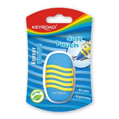 KEYROAD Wave Universalradierer, Blisterpackung, Farbmix, 1 Stück