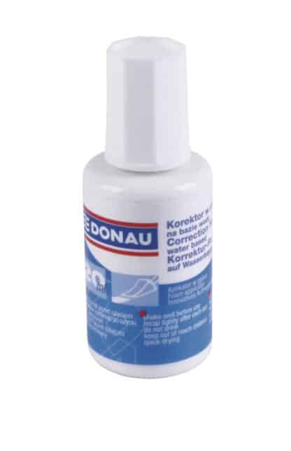 Korrekturflüssigkeit DONAU, Schwammapplikator, wasserbasiert, 20ml, 12 Stück