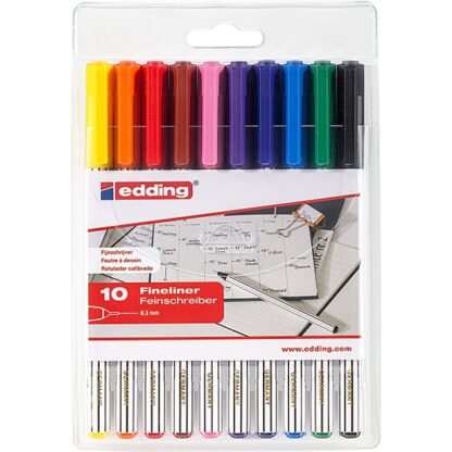Dünner Stift e-89 EF EDDING, 0,3 mm, 10 Stück, Farbmix 1 PA