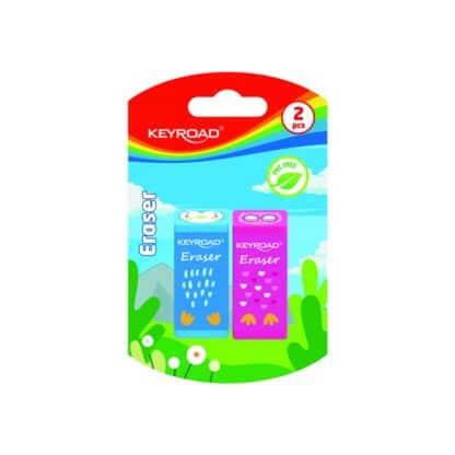 KEYROAD Tier-Radiergummis, 2 Stück/Blisterkarte, 1 Pck.