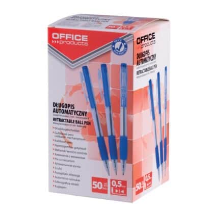 Kugelschreiber ausziehbar OFFICE PRODUCTS, 0,7 mm, blau 50 Stück