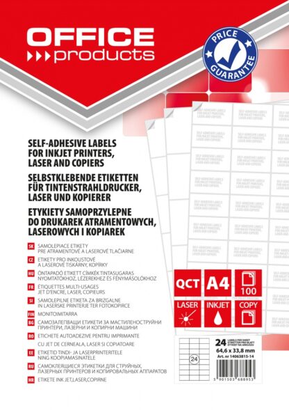 Büroetiketten, 64,6x33,8mm, weiß, 100 Blatt, 1 Packung