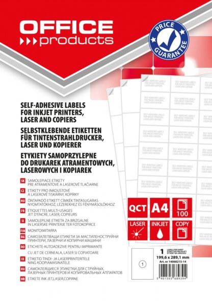 Büroetiketten, 199,6x289,1mm, weiß, 100 Blatt, 1 Packung
