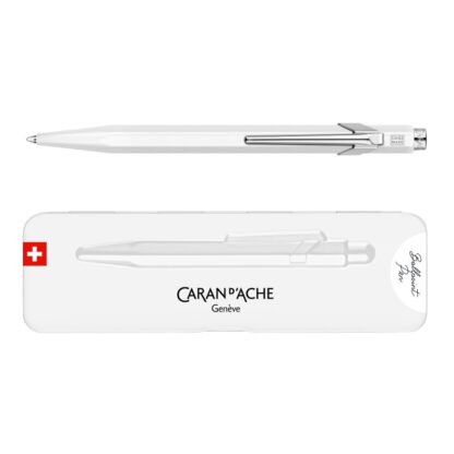 Kugelschreiber CARAN D'ACHE 849 Pop Line Fluo, M, mit Etui, weiß, 1 Stück