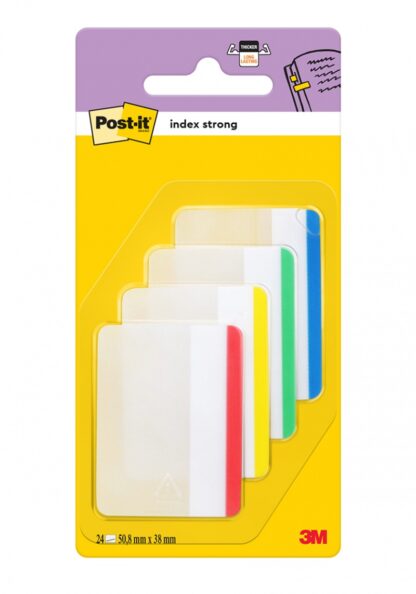 POST-IT® Register-Taben für Ablage, (686-F1), PP, gerade, 50,8x38,1mm, 4x6 Taben, verschiedene Farben, 1 Stück