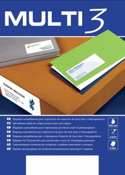 Universal-Etiketten MULTI 3, 38x21,2mm, rechteckig, weiß, 100 Blatt, 1 Pck.