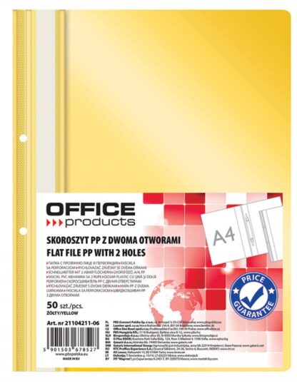 Berichtsmappe A4 Gelb Transparent Vorderseite 50 Stk.