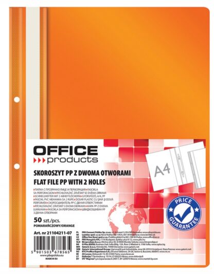 Berichtsmappe A4 Orange Transparent Vorder- und Rückseite 50 Stk.