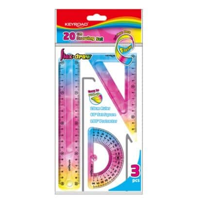 Zeichen-Set Rainbow Deco Lineal Winkelmesser Dreieck 1 Stk.