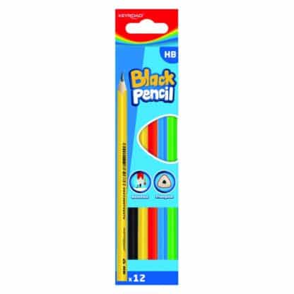 Bleistift KEYROAD HB schwarze Graphitmine ohne Radiergummi 12Stk