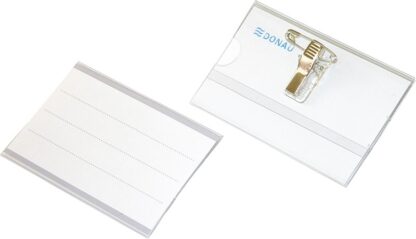 Namensschildhalter DONAU mit Klemme und Sicherheitsnadel 50 Stk.