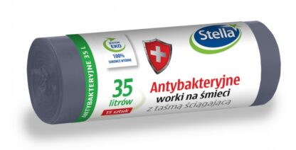 Müllbeutel mit Zugband antibakteriell 35L grau 1 Stk.