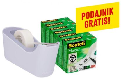 Klebebandabroller Lavendel mit 6 Rollen Unsichtbarem Klebeband 1 Stk.
