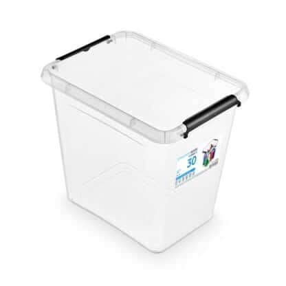 Aufbewahrungsbox transparent 30L mit Griffen und Clips 1 Stk.
