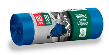 Müllbeutel mit Zugband, extra stark, 60 Liter, 1 Stück.