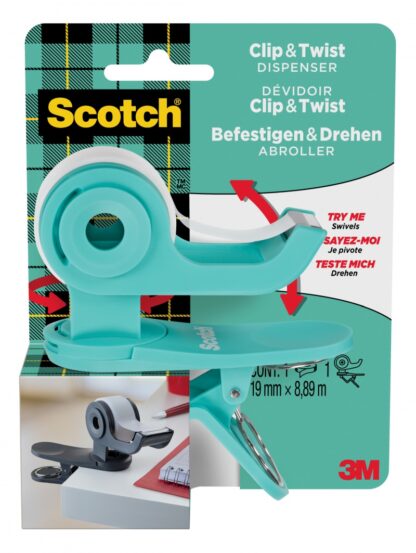 Klebebandabroller Scotch® C19 Clip&Twist grün 1 Stk.