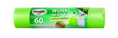 Müllbeutel mit Zugband, HDPE, 60l, grün, 1 Stk.