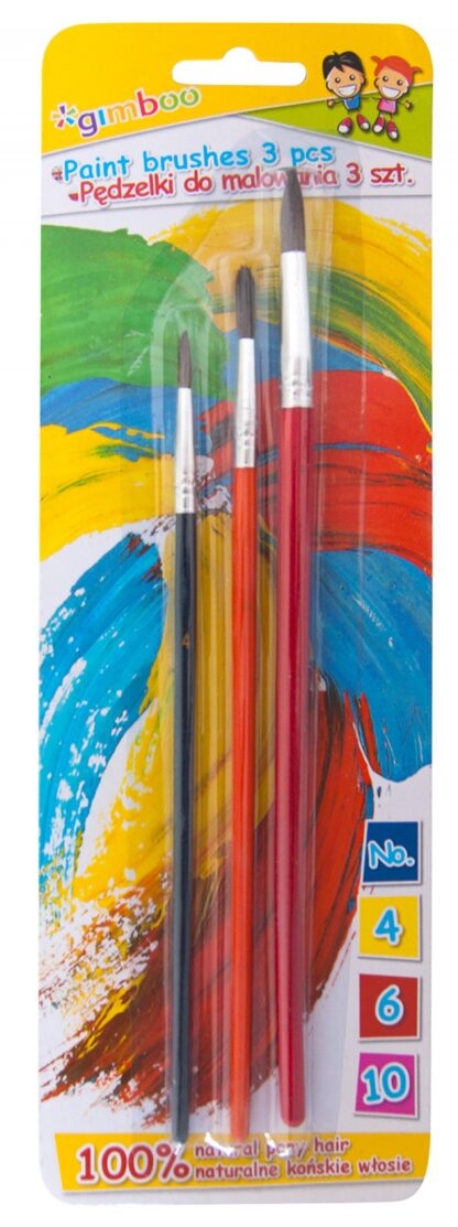 Pinsel GIMBOO 4-6-10 Naturhaar Holzgriff 1 Stk.