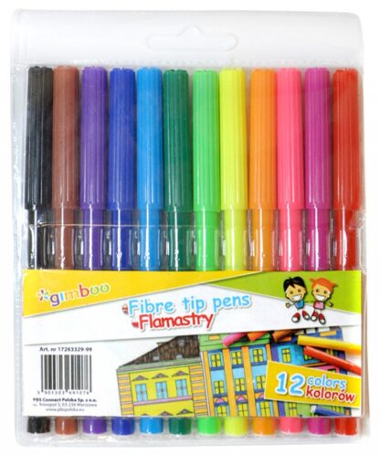 Filzstifte GIMBOO 12 Farben wasserbasierte Tinte 1 Stk.