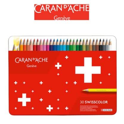 Farbige Bleistifte CARAN D'ACHE Swisscolor Metallbox 30 Stück.