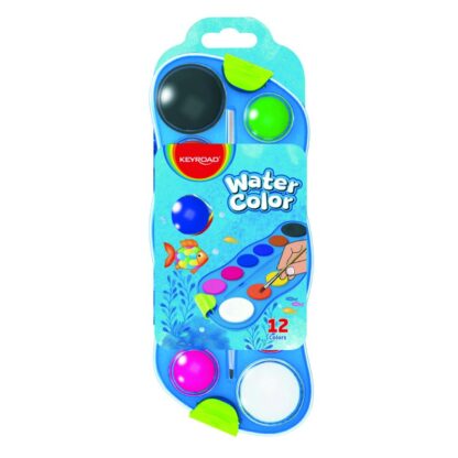 Aquarellfarben 12 Farben Plastikbox mit Pinsel 1 Stk.