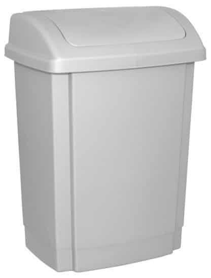 Abfalleimer mit Deckel, grau, 25 Liter, 1 Stk.