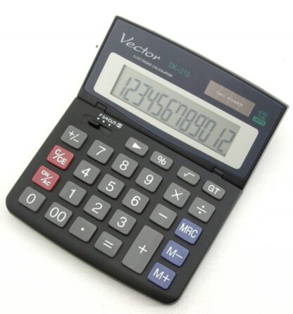 Bürorechner VECTOR 12-stelliges Display verstellbar schwarz 1 Stk.