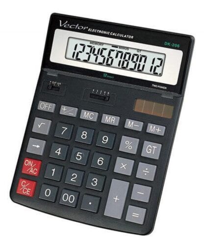 Bürorechner VECTOR 12-stellig verstellbares Display schwarz 1 Stk.